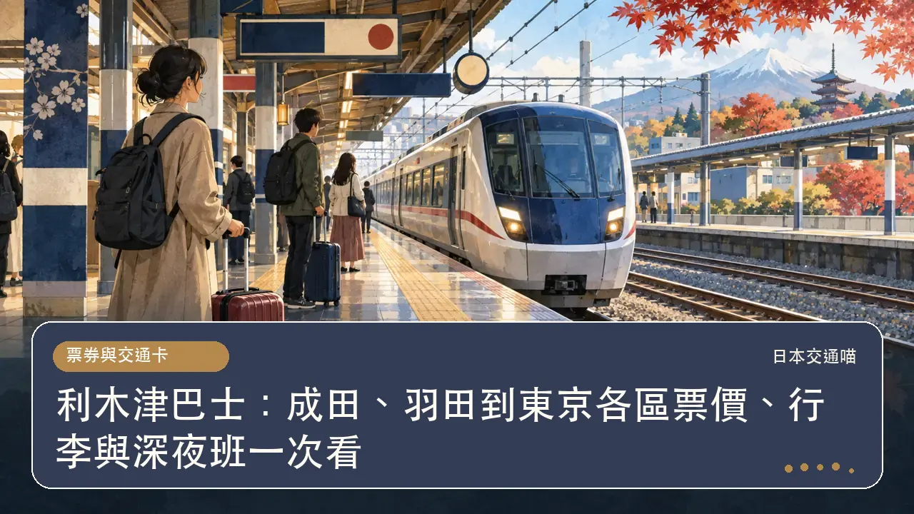 利木津巴士:成田、羽田到東京各區票價、行李與深夜班一次看主題插畫