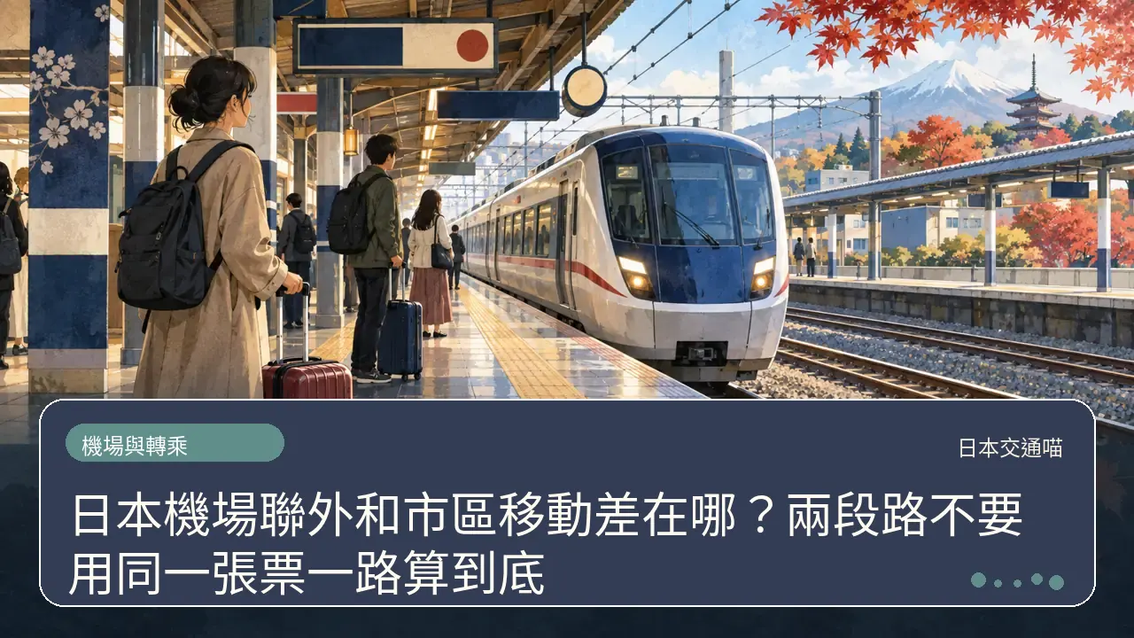 日本機場聯外和市區移動差在哪？兩段路不要用同一張票一路算到底主題插畫