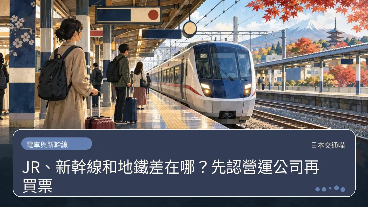 JR、新幹線和地鐵差在哪？先認營運公司再買票主題插畫