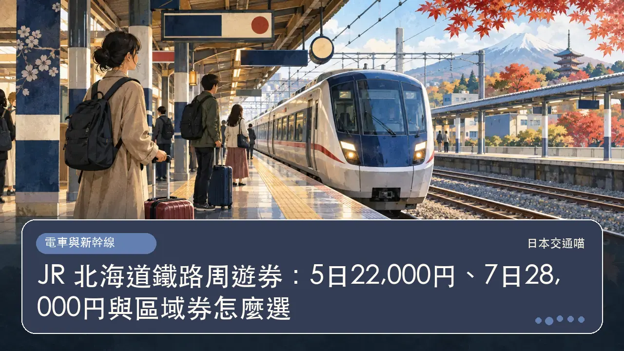 JR 北海道鐵路周遊券:5日22,000円、7日28,000円與區域券怎麼選主題插畫
