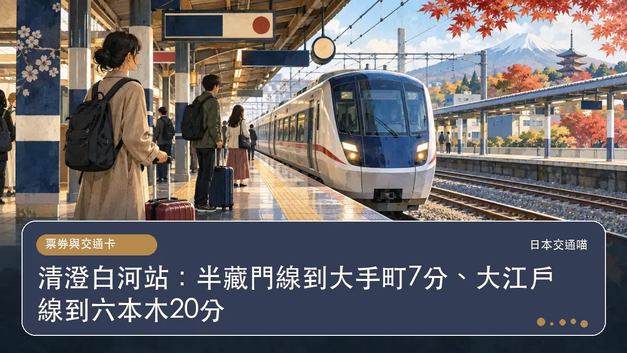 清澄白河站:半藏門線到大手町7分、大江戶線到六本木20分主題插畫