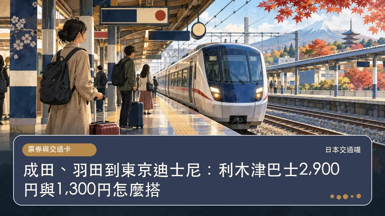 成田、羽田到東京迪士尼：利木津巴士2,900円與1,300円怎麼搭主題插畫